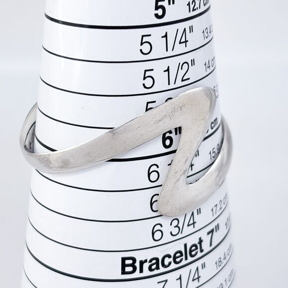Vintage OuiSi Mexico Taxco TS-01 Sterling Silver 925 Zigzag Cuff Bracelet 6" - Picture 6 of 10